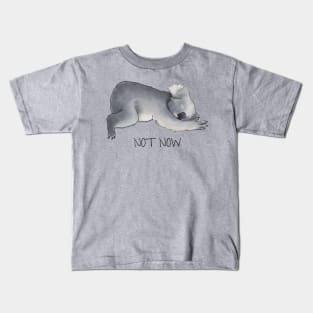 Koala Sketch - Not Now - Lazy animal Kids T-Shirt